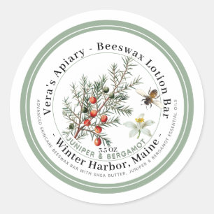 Cire d'abeille Lotion Bar Étiquette