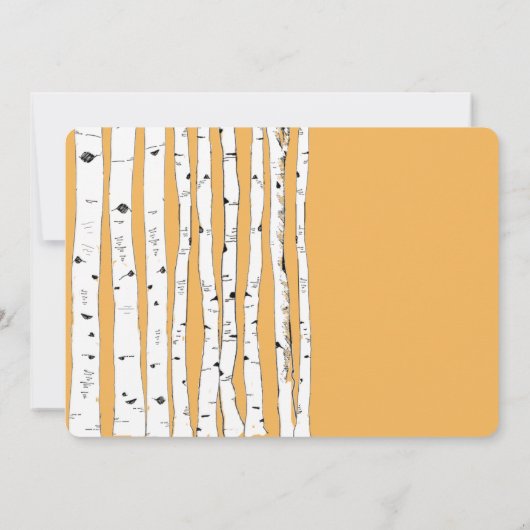 Cire d'abeilles Birch Tree Invitations de mariage (Dos)