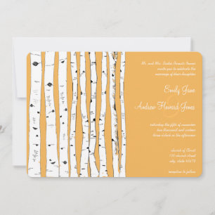 Cire d'abeilles Birch Tree Invitations de mariage
