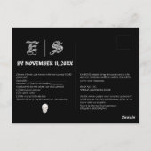 Cire de scellage gothique noir et blanc carte RSVP (Dos)