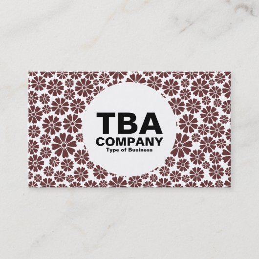 Cirkel - 8 petalen - donkerbruin op wit visitekaartje (Voorkant)