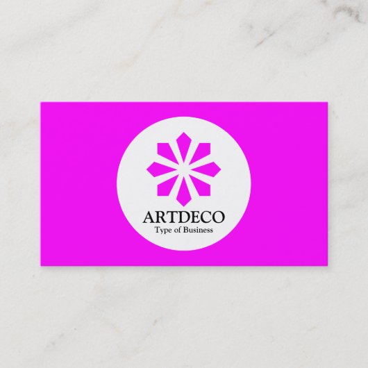 Cirkel - Art Deco - Magenta Visitekaartje (Voorkant)
