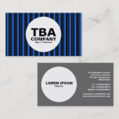 Cirkel - Aztec Pattern - Black on Blue (1f75fe) Visitekaartje (Voorkant / Achterkant)