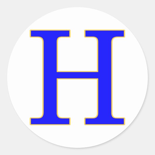 Cirkel Blauwe Letter H Sticker (Voorkant)