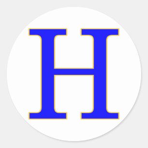 Cirkel Blauwe Letter H Sticker