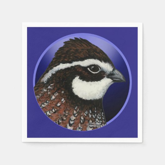 Cirkel Bobwhite Quail Head Servetten (Voorkant)