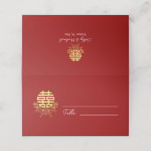 Cirkel dubbel geluk bloem chinese bruiloft (Buitenkant ongevouwen)