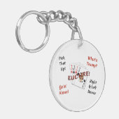 Cirkel dubbelzijdige Sleutelhanger - Euchre! (Voorkant Links)