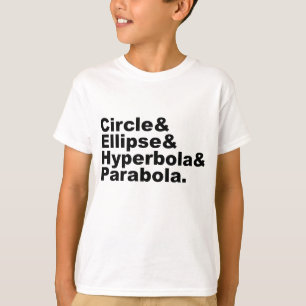 Cirkel Ellips Hyperbool Parabool Kegelsneden T-shirt