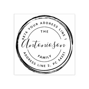 Cirkel familienamen retouradres rubberstempel