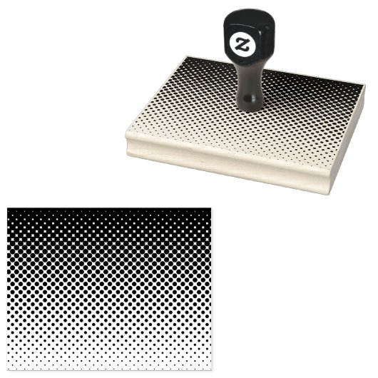 Cirkel Halftoonverlooppatroon 4" x 5" Rechthoek Rubberstempel (Gestempeld)