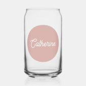 Cirkel in Roze - Script monogram Blikvorm Glas (Voorkant)