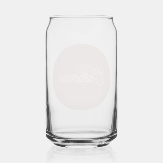 Cirkel in Roze - Script monogram Blikvorm Glas (Achterkant)