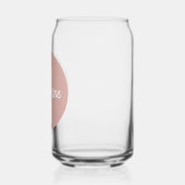 Cirkel in Roze - Script monogram Blikvorm Glas (Links)