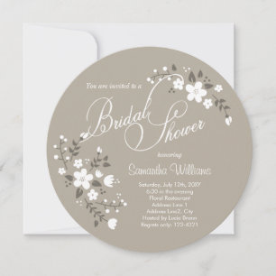 Cirkel landwitte flora Vrijgezellenfeest uitnodigi Kaart