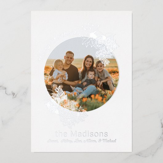 Cirkel Lijst kerstmis foto's ventilator Folie Feestdagenkaart (Voorkant)