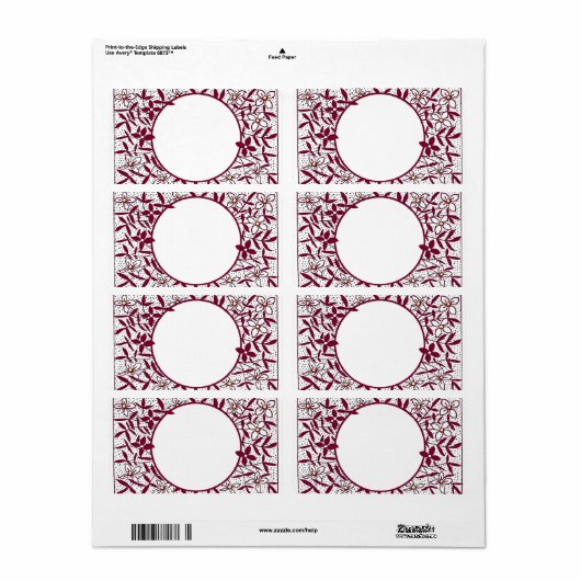 Cirkel met daisy-grens etiket (Full Sheet)