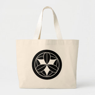 Cirkel met negen bamboebladeren grote tote bag