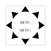 Cirkel met stralen Voeg Jouw tekst toe Rubberstempel (Afrduk)