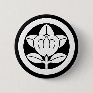 Cirkel met tachibana (verdeeld in zes delen geteke ronde button 5,7 cm