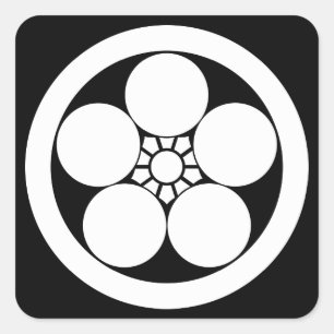 Cirkel met umebachi vierkante sticker