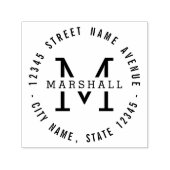 Cirkel Monogram Gepersonaliseerde Rubberzegel Zelfinktende Stempel (Design)