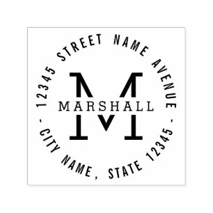 Cirkel Monogram Gepersonaliseerde Rubberzegel Zelfinktende Stempel