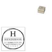 Cirkel Monogram rustiek retour adres Rubberstempel (Gestempeld)
