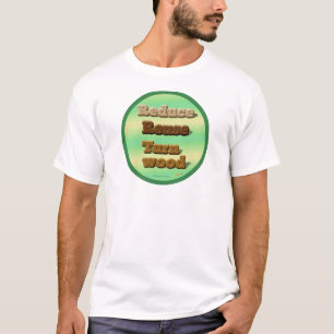 Cirkel "Reduceer, hergebruik, draai hout" Shirt