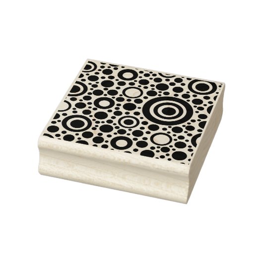 Cirkel / ringen - Stippen zwart + uw rug. en ideeë Rubberstempel (Stempel)