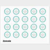 Cirkel rond cadeaulabel sticker Blauwgroen (Vel)