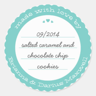 Cirkel rond cadeaulabel sticker Blauwgroen