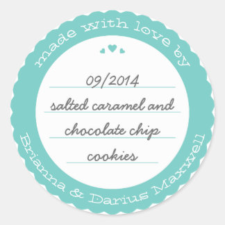 Cirkel rond cadeaulabel sticker Blauwgroen