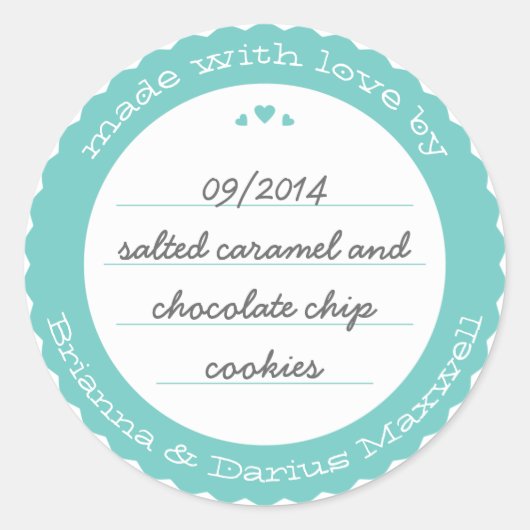 Cirkel rond cadeaulabel sticker Blauwgroen (Voorkant)