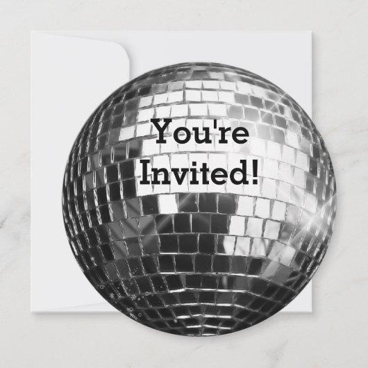 Cirkel ronde Silver Disco Ball Cool Birthday Party Kaart (Voorkant)