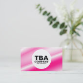 Cirkel - Roze satin Visitekaartje (Staand voorkant)