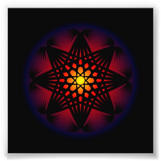 Cirkel Rune Grid Patroon Foto Afdruk (Voorkant)