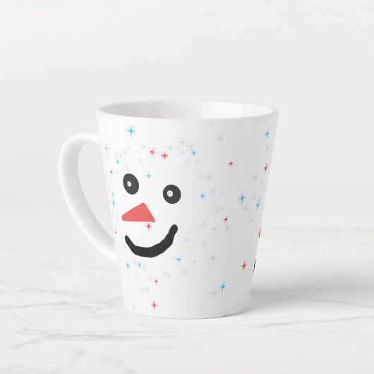 Cirkel, Snowman, Nieuwjaar oud,Ster Latte Mok (Linkerhoek)