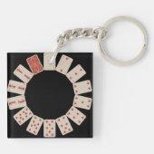 Cirkel speelkaarten sleutelhanger (Achterkant)