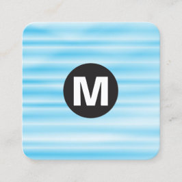 Cirkel Spot Monogram - Blauwe Rimpel Vierkante Visitekaartje