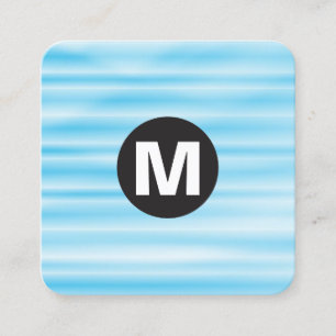 Cirkel Spot Monogram - Blauwe Rimpel Vierkante Visitekaartje