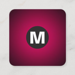 Cirkel Spot Monogram - Gradiënt - Neon Red tot Blk Vierkante Visitekaartje