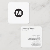 Cirkel Spot Monogram Vierkante Visitekaartje (Voorkant / Achterkant)