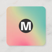 Cirkel Spot Monogram - Zachte Gradiënten Square Bu Vierkante Visitekaartje (Voorkant)