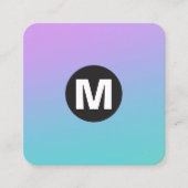 Cirkel Spot Monogram - Zachte Gradiënten Vierkante Visitekaartje (Voorkant)