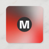 Cirkel Spot Monogram - Zachte Gradiënten Vierkante Visitekaartje (Voorkant)