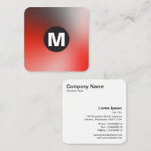 Cirkel Spot Monogram - Zachte Gradiënten Vierkante Visitekaartje (Voorkant / Achterkant)