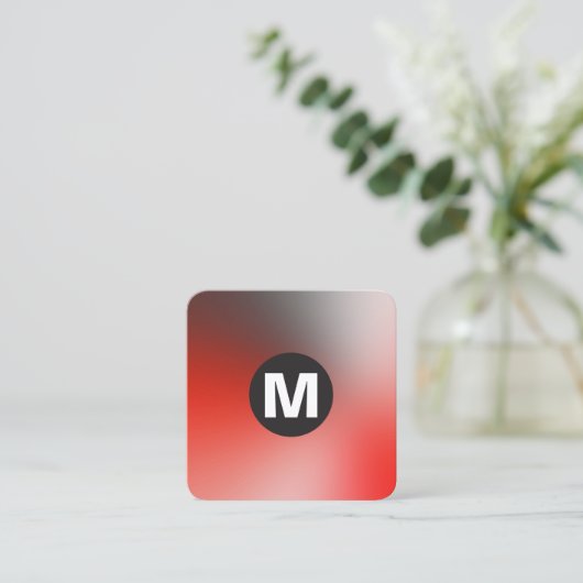 Cirkel Spot Monogram - Zachte Gradiënten Vierkante Visitekaartje (Staand voorkant)