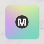 Cirkel Spot Monogram - Zachte Gradiënten Vierkante Visitekaartje (Voorkant)