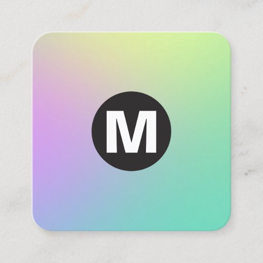 Cirkel Spot Monogram - Zachte Gradiënten Vierkante Visitekaartje (Voorkant)